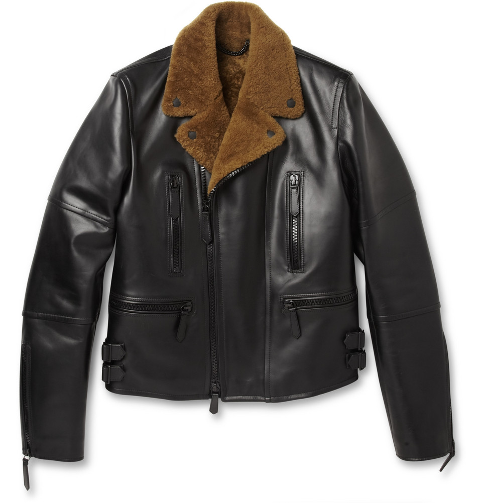 burberry shearling biker jacket